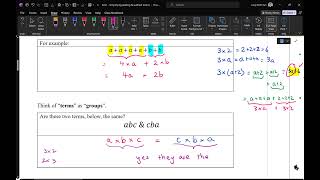 Ex5C  collecting like terms video [upl. by Lleirbag281]