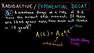 Radioactive Decay and Exponential Growth Quick Example Involving Exponential Decay [upl. by Tengler]