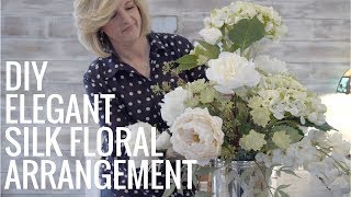 DIY Elegant Silk Floral Arrangement EASY [upl. by Anuahs]