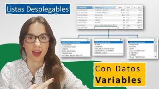 Crear una Lista Desplegable con Datos que VARÍEN dependiendo de lo que tenga una celda en EXCEL [upl. by Sueddaht]