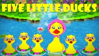 Five Little Ducks  Number Rhymes  FlickBox Nursery Songs with Lyrics [upl. by Marsha777]