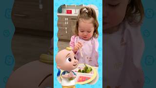 Baby Sister Eats Her Broccoli Yes Yes Vegetables Playtime cocomelon sisters shorts [upl. by Alleris292]