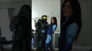 Suiting up for Cortana Master Chief Armor masterchief halo cortana cosplayers shorts [upl. by Renato]