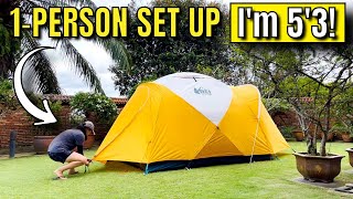 How to Set Up the REI Base Camp 6Person Tent [upl. by Seuqramed]