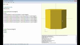 Openscad  Simple Hexagon shape [upl. by Nahama]