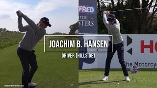 Joachim B Hansen Golf swing Driver FO amp DTL Betfred British Masters Hillside May 2019 [upl. by Nahtaoj]