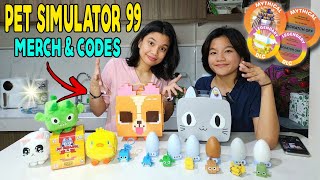 UNBOXING PET SIMULATOR 99 MERCH AND CODES Roblox [upl. by Carlita]