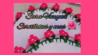 63 de puntilla facil para tortilleros 🌺🌺 de flores Sara Vazquez servilletas y mas 🌺 [upl. by Behka]