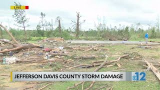 Tornado damage in Bassfield [upl. by Illak]