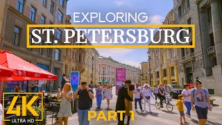 Exploring Saint Petersburg  4K Virtual Walking Tour through Russias Cultural Center  Part 1 [upl. by Langelo]