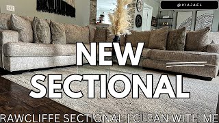 New Sectional  Rawcliffe Sectional Review  Ashley Home Furniture  After Dark Clean With Me [upl. by Hael]