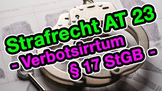 Verbotsirrtum § 17 StGB  Strafrecht AT 23 [upl. by Amri]