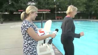 Photographer Shoves Reporter into Swimming Pool quotLivequot [upl. by Ronni354]