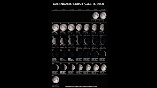 CALENDARIO LUNAR PARA AGOSTO 2020  Fases de la Luna superficie visible y edad ¡día a día [upl. by Suiddaht]