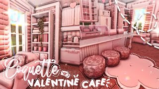 coquette valentine cafe I no gamepass I bloxburg speedbuild and tour I iTapixca Builds [upl. by Atirec]