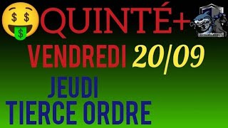 PRONOSTIC PMU QUINTE DU JOUR VENDREDI 20 SEPTEMBRE 2024 [upl. by Anayra533]