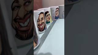 LiveCaricaturesonMug CaricaturewithKaran shorts livecaricatures christmas newyear events [upl. by Eahsram296]