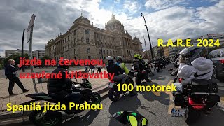 Spanilá jízda centrem Prahy 100 motorek jízda na červenou [upl. by Reichel]