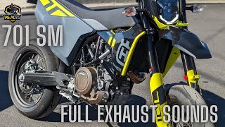 Husqvarna 701 Supermoto Full Exhaust Sound Clips [upl. by Dyann]