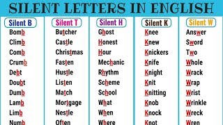 Silent Letters in English from AZ  List of Words with Silent Letters  English Pronunciation [upl. by Nelac715]