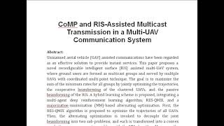 CoMP and RIS Assisted Multicast Transmission in a Multi UAV Communication System [upl. by Naeerb117]