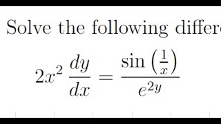 Diff Eqn a separable ODE example [upl. by Kingston904]