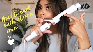 HOW I CURL MY HAIR WITH A FLAT IRON Flat iron curls [upl. by Cyma]