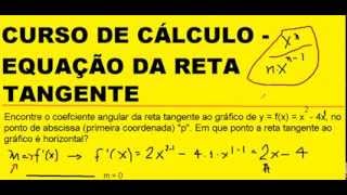 Curso de Cálculo I Diferencial e Integral Equação da reta tangente e derivada Coeficiente angular [upl. by Sheffy855]