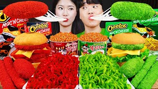 ASMR MUKBANG 직접 만든 치토스 햄버거 치즈스틱 불닭볶음면 핫도그 먹방 amp 레시피 FIRE NOODLES AND BURGER EATING SOUND [upl. by Stieglitz]