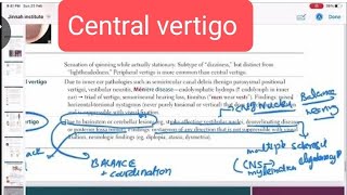 central vertigo otorhinolaryngology 7  First Aid USMLE Step 1 in UrduHindi [upl. by Ygiaf]