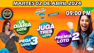 Sorteo 9 PM Loto Honduras La Diaria Pega 3 Premia 2 MARTES 02 de abril 2024 ✅🥇🔥💰 [upl. by Nalra]