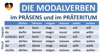 Deutsch lernen die Modalverben  Präsens  PräteritumGerman modal verbs in simple present  past [upl. by Brittaney]