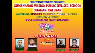 LIVE🔴Annual Sports Meet 23 24 Oct 2024 At Guru Nanak Mission Sen Sec School Dhahan Kaleran [upl. by Naeerb]