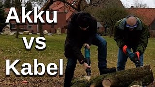 Akku vs Kabel Der Säbelsägen Vergleich zwischen Makita Djr186 und Bosch GSA 1100 [upl. by Ikkiv]