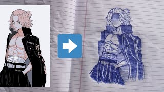 How to Draw Mikey from Tokyo Revengers by ballpen [upl. by Daub]