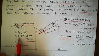 numericals of bernoullis equation [upl. by Simeon]