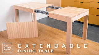 How to Make an Extendable Dining Table with Solid Maple  Tiny Apartment Build Ep8 [upl. by Yenittirb]