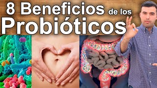 8 Beneficios de los Probióticos  Cándida Gastritis Hinchazón Hígado y Mucho Más [upl. by Nike126]