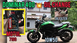 Dominar 400 oil change done ✅ 💥dominar400 motul motul7100 10w50 doityourway dominarbs6 [upl. by Vikky861]