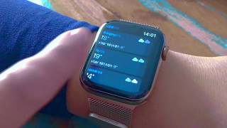 Test Apple Watch Acier Inoxydable 44MM avec Bracelet Milanais Gold [upl. by Ikuy]