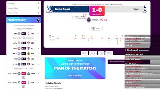 Crystal Palace vs Tottenham Hotspur Watch Along Commentary [upl. by Allesig]