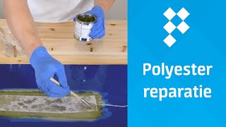 Polyester reparatie met polyesterhars en glasmat [upl. by Aihsemot]