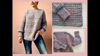 Suéter jersey a crochet para mujer ¡Fácil y paso a paso [upl. by Ahseik]