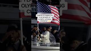 LEBRON AS AMERICAN FLAG BEARER AT OLYMPIC OPENING CEREMONY 😳 lebronjames olympics basketball [upl. by Seibold835]