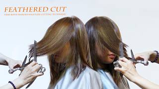 How to Cut Medium Layered Hair Feather Cut with a Wispy Effect Vern Hairstyles 105 [upl. by Capp]