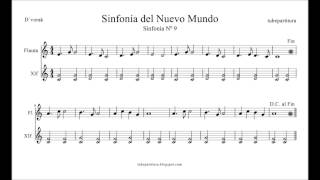 Sinfonía del Nuevo Mundo Nº 9 de Dvorak Partitura de Flauta Saxofón Trompeta Xilófono [upl. by Suirred337]