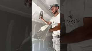 Skim coating a bulk head at 2x speed simcoedrywall construction skimcoating drywall [upl. by Lopez94]