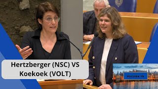 Hertzberger NSC VS Koekoek VOLT quotMeer EU DWANG is geen oplossing maar juist het PROBLEEMquot [upl. by Aketahs254]