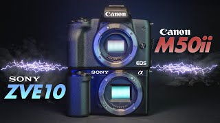 Sony ZVE10 Vs Canon M50 Mark ii  Which Camera Is Better [upl. by Katy]