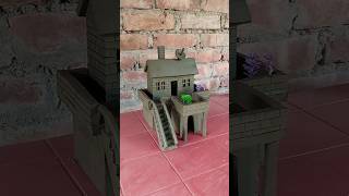 Beautiful miniature mud house making with clay  clayhouse mudhouse craft [upl. by Hijoung]